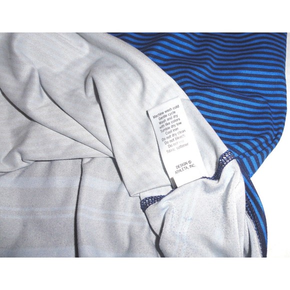 Athleta Women's Mixed Stripe Racer Back Tank Top Size: Small-Blue Style: 138193 - Picture 7 of 8